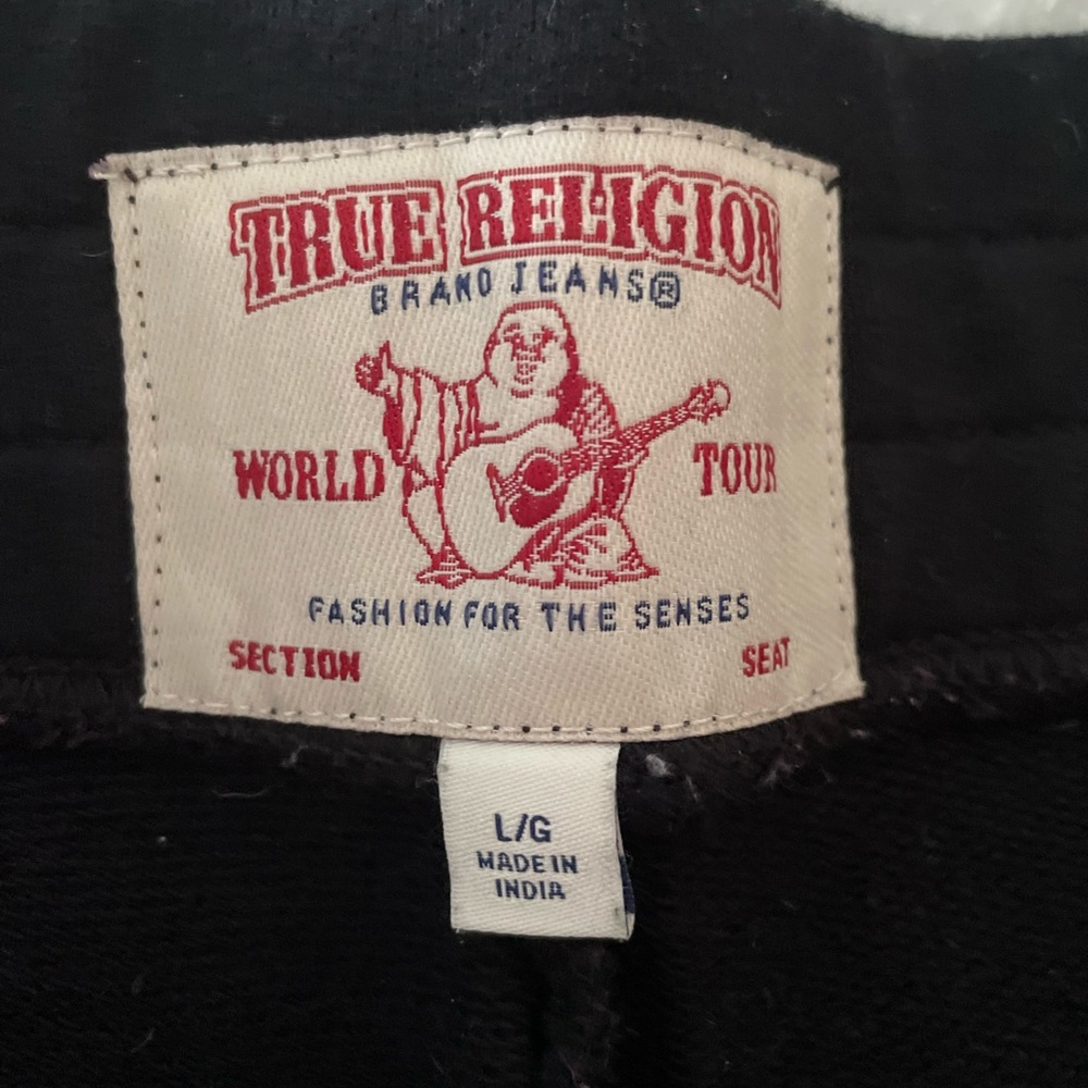 Y2K True Religion Hoodie Top and Lace Up Capri Sweatsuit Set Size Large - Picture 9 of 11